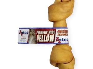 huesos de cuero crudo con sabor a pollo para perros antos