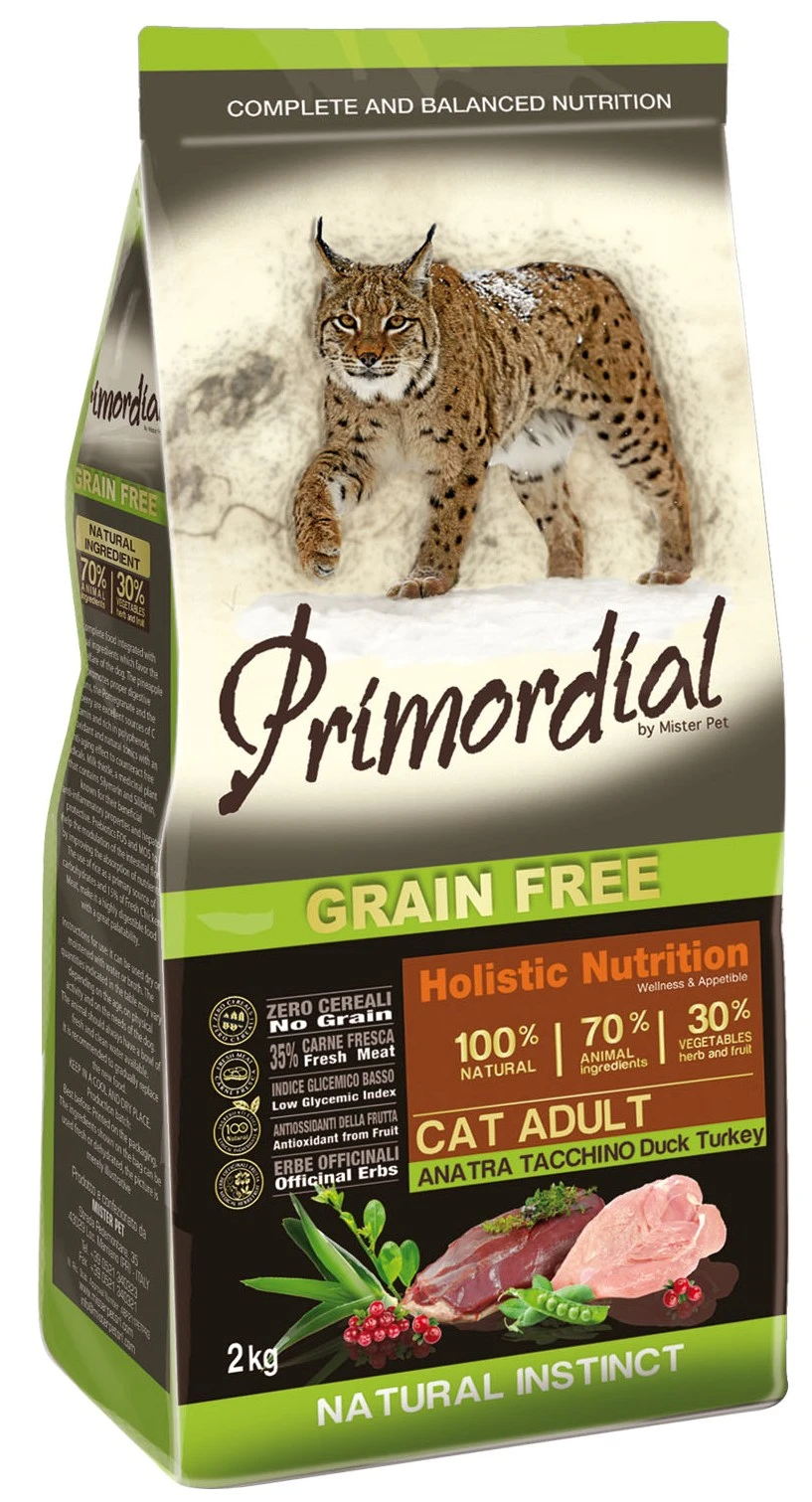 pienso para gato adulto de pavo y pato sin cereales primordial pienso para gato adulto de pavo y pato sin cereales primordial