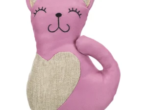 rascador en forma de gato con sisal y peluche trixie