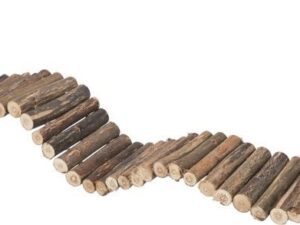 puente colgante de madera natural para roedores y aves trixie