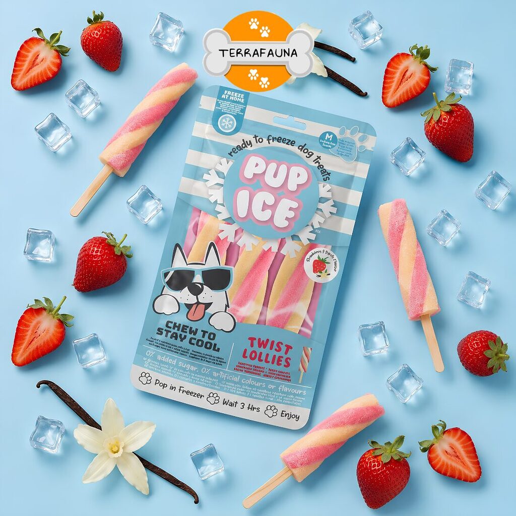 Helado natural para perros sabor vainilla fresa