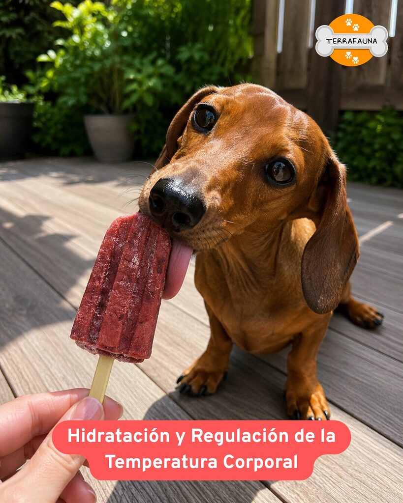Perro disfrutando de un helado natural para perros