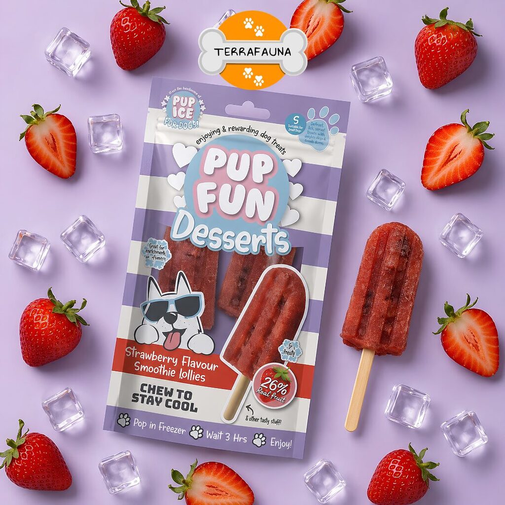 Helado natural para perros sabor fresa